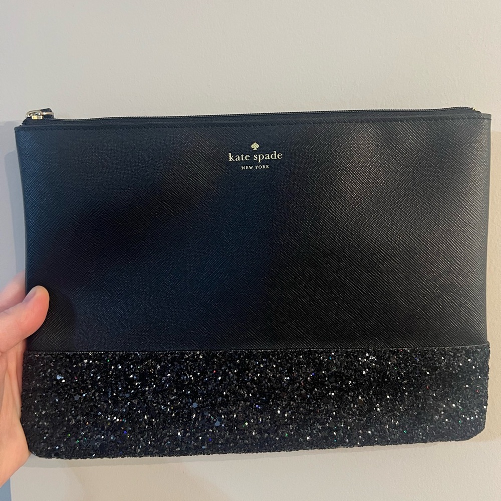 Kate Spade Black Saffiano Leather New York Clutch